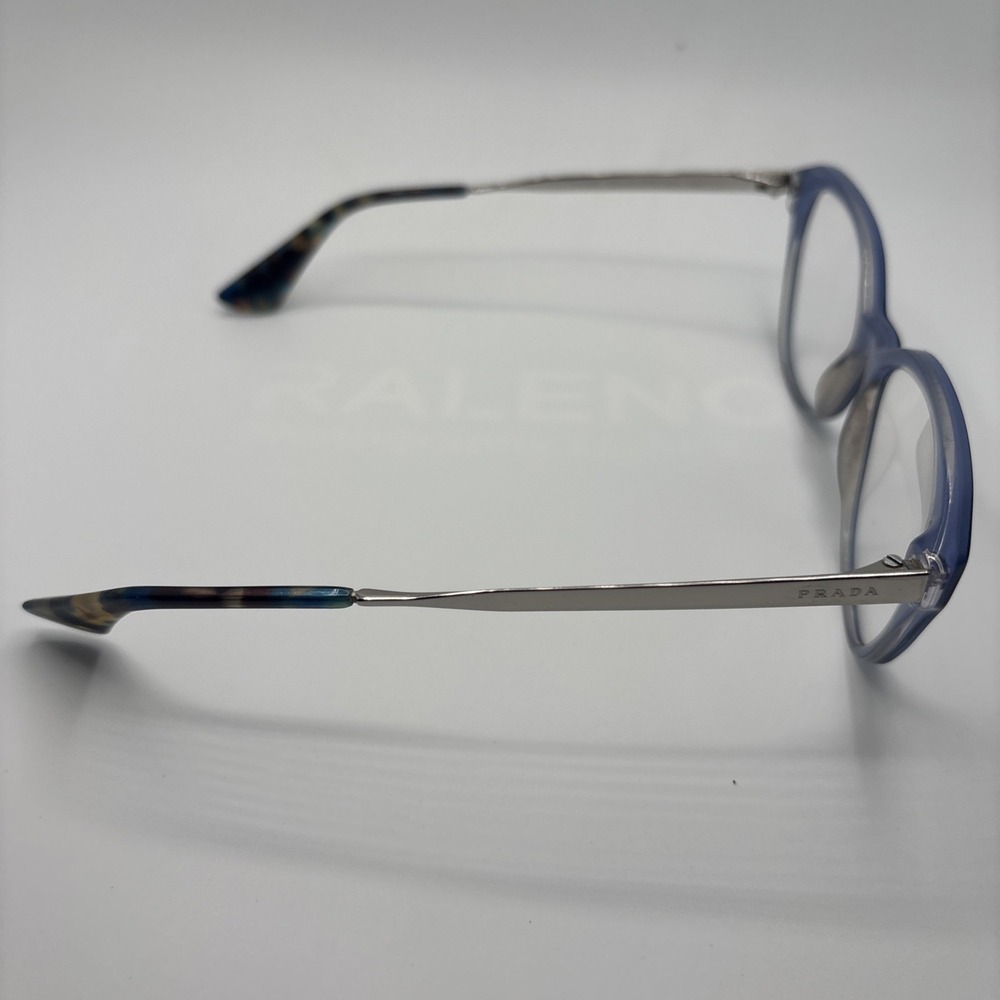PRADA VPR 28S Womens Eyeglasses UFW-1O1 Blue/Silver Cat Eye Frame 52-16-140 #465 - Picture 3 of 8